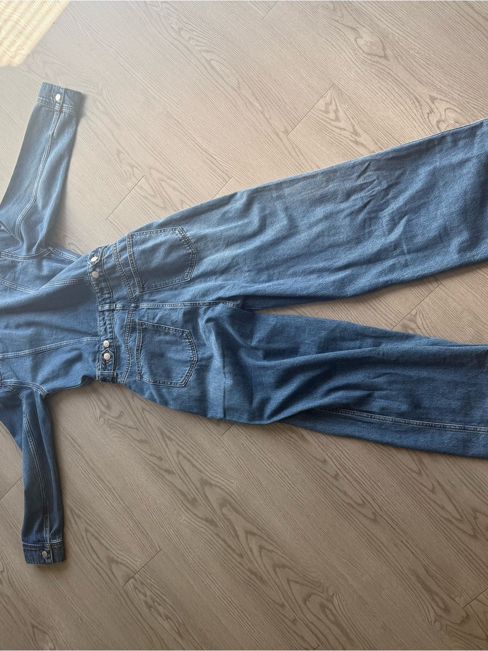 Madewell Blue Denim Wide-Leg Jumpsuit - Picture 2 of 3